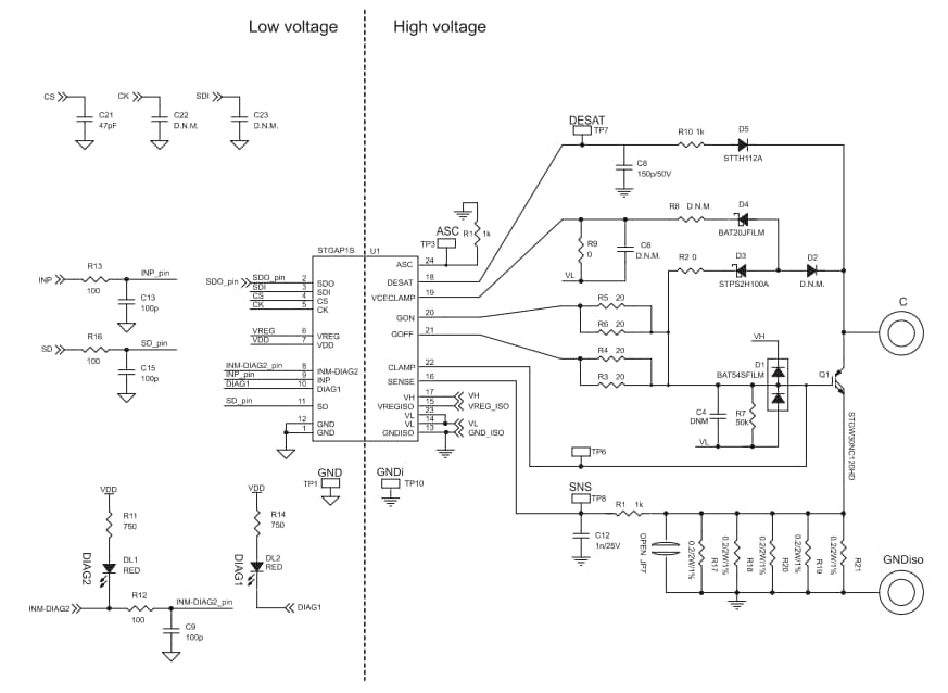 Schematic - STMicroelectronics EVALSTGAP1BS Demonstration Board